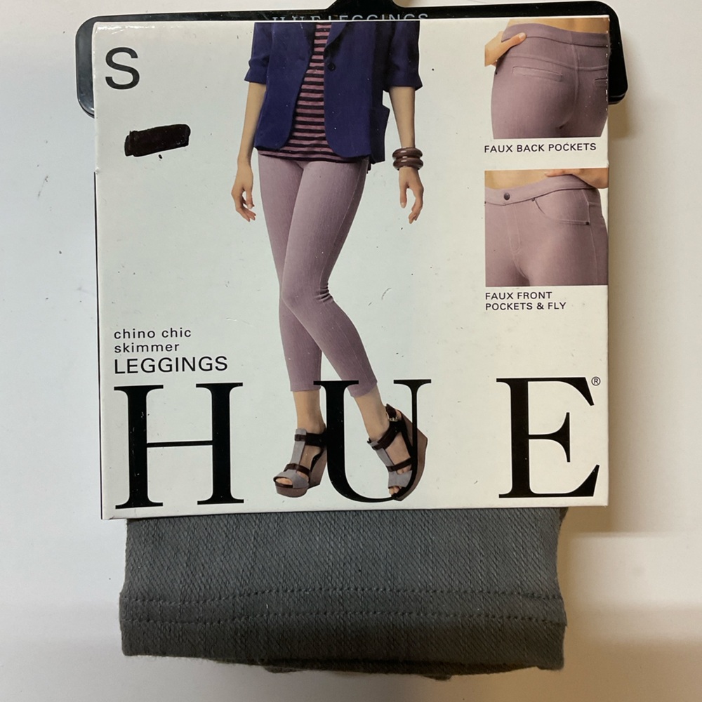 NIP Women’s HUE Chino Chic Skimmer Leggings Castlerock‎ Gray Small 4-6